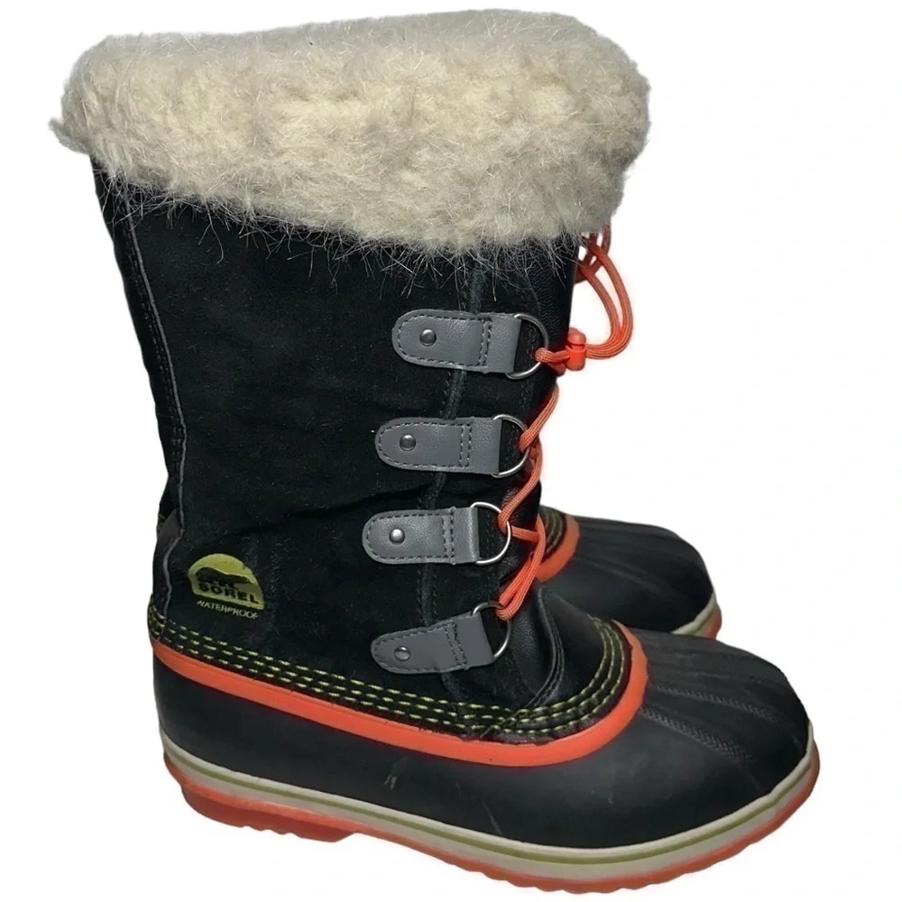 SOREL Women’s Size 7 Black Winter Carnival Fauc Fur Snow Boots Model 1516801011